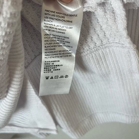 NWT We the Free White Thermal Waffle Knit Long Sleeve Drop Hem Blouse | Size L - Picture 12 of 12